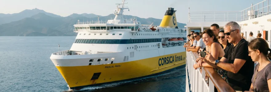 Ferry Corsica Ferries naviguant vers la Corse en Méditerranée